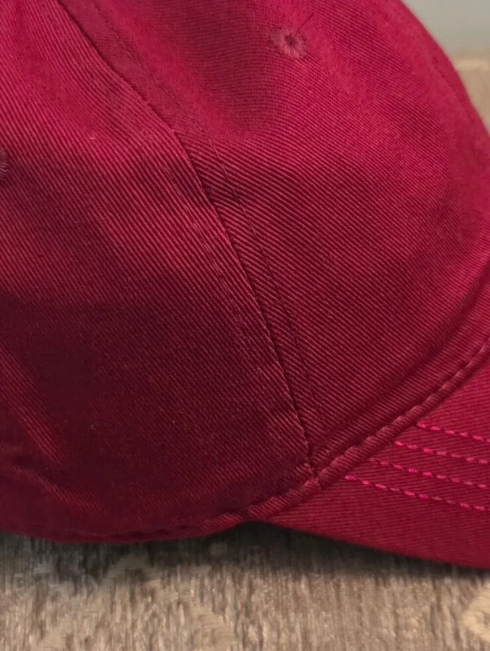 Maroon Baseball Cap with 'Never Give Up' Embroidery
